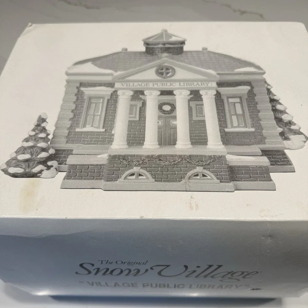 Dept 56 Village Public Library Original Snow Village Lighted 54437 Retired Boxed